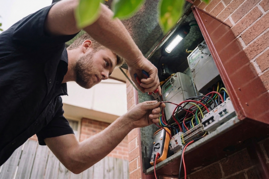 Kogarah electrician performing electrical work