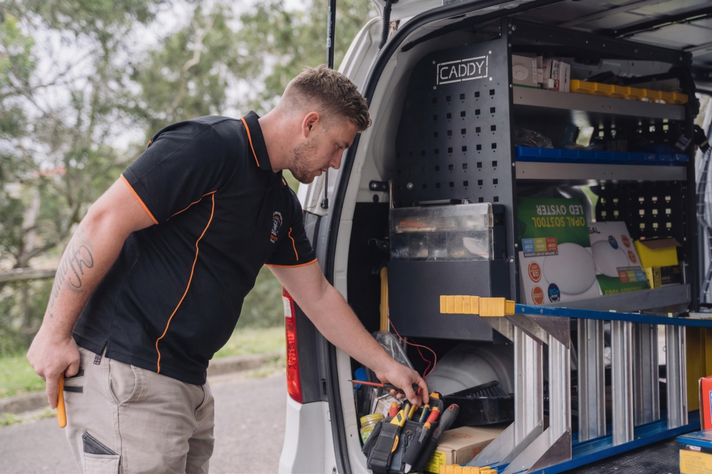 Licensed Kogarah electrician working on a residential job